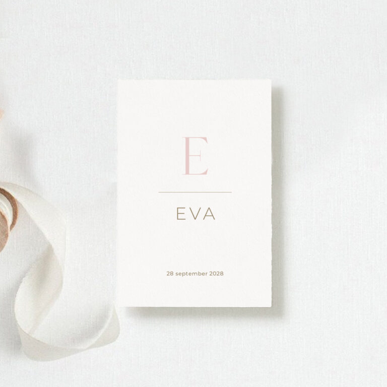 Geboortekaartje Eva voorzijde Maison à la carte