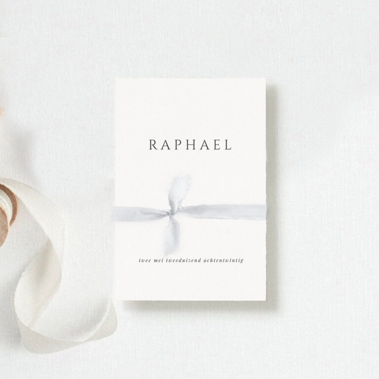 Geboortekaartje Raphael voorzijde Maison à la carte