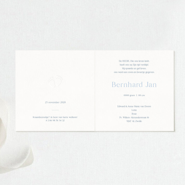 Geboortekaartje Benjamin premium binnenzijde Maison à la carte