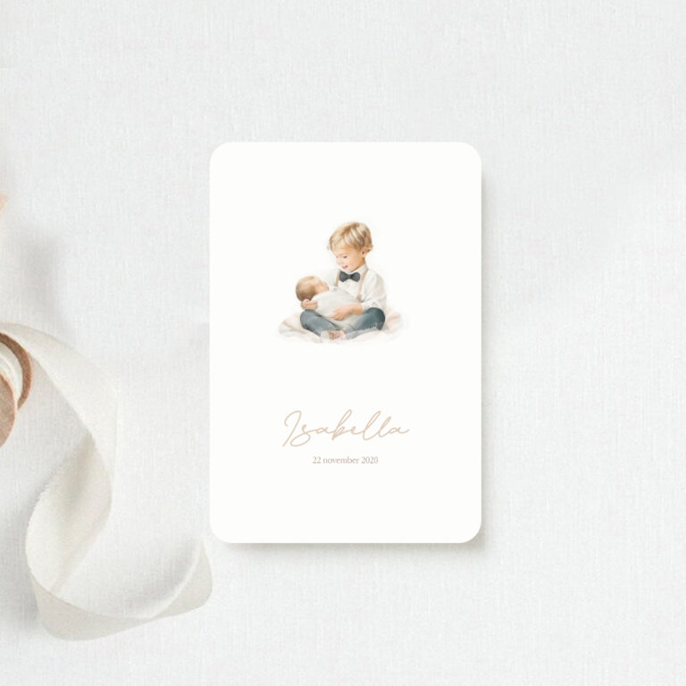 Geboortekaartje Isabella voorzijde Maison à la carte